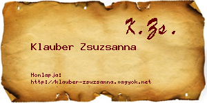 Klauber Zsuzsanna névjegykártya